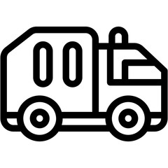 Vector Icon Garbage Truck, Trash Truck, Ecology and Environment, Recycling, Transportation