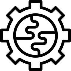 Vector Icon Process, Eco Friendly, Ecology and Environment, Plant, Gear