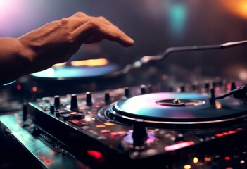 Naklejka premium edited concert enginner hand dj sound