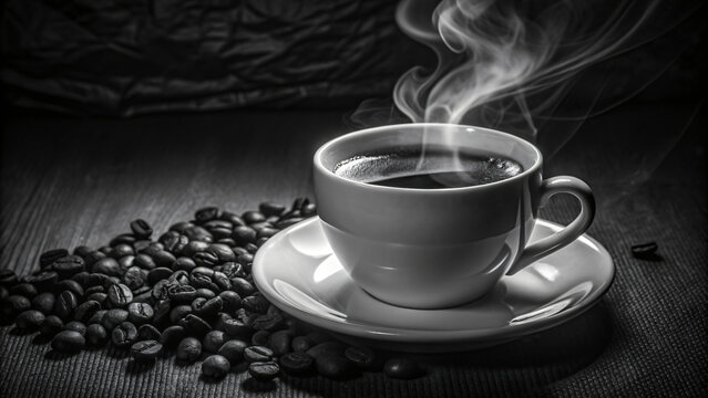 A steaming mug of black coffee sits on a table, ready to jumpstart your morning