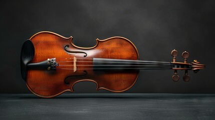 Fototapeta premium Close-up of a violin with a dark background
