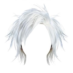Frosty Elegance - Short Spiky White Wig Perfect for Ice Queen Costume on White Background