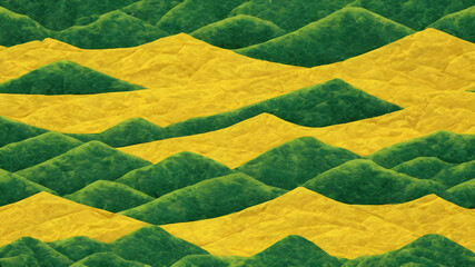 Japanese paper of green and yellow background. Generative AI