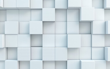 Abstract white cubic pattern background. Geometric  blocks creating a modern and minimalistic texture. Perfect for digital design and wallpapers.