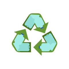 Obraz premium Plastic bottle recycling sign. Vector symbol