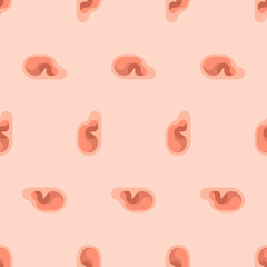 Human Ear pattern seamless. Ears background.