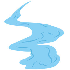 Cartoon river, river isolated on white background