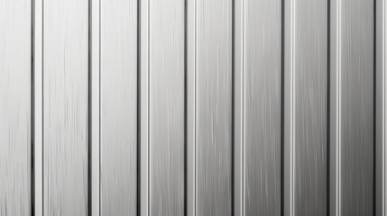 Obraz premium Close-up of a modern metallic wall with vertical panels and a sleek reflective finish, showcasing industrial architecture and contemporary design elements.