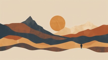 Genesis : God&rsquo;s Covenant With Abram , Biblical Illustration of Abram&rsquo;s Unwavering Faith in God&rsquo;s Word, Genesis, Beige Background, Copyspace