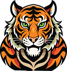 Obraz premium Tiger Black Vector art White Background Free Download
