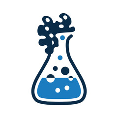 Beaker, bubble, chemistry icon. Simple color vector.