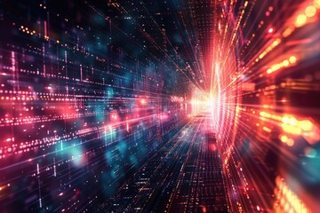 Fototapeta premium An abstract representation of a dark space illuminated by bright lights