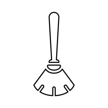 recommend clip art: Broom, cleaning, dustpan outline icon.Line art vector.