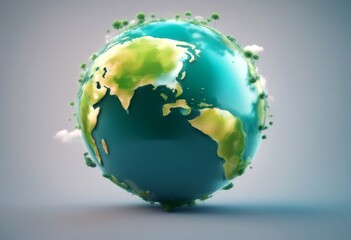 planet earth cartoon conservation icon olated signs concept 3d day transparent background globe environment clay file png green