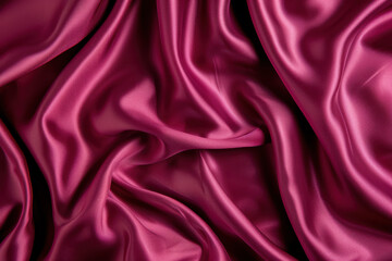Obraz premium Close-up of luxurious, flowing pink silk fabric with smooth, shiny texture. A perfect background or overlay for elegant, stylish, and chic projects.