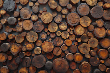 Circle texture pattern background. wooden abstract 3D background with round, textured geometric backdrop. Geometric shapes overlap creating harmonious abstract composition.