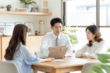 business colleagues working on new project together