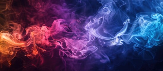 Fototapeta premium Vibrant smoke on a dark backdrop creates a mesmerizing copy space image