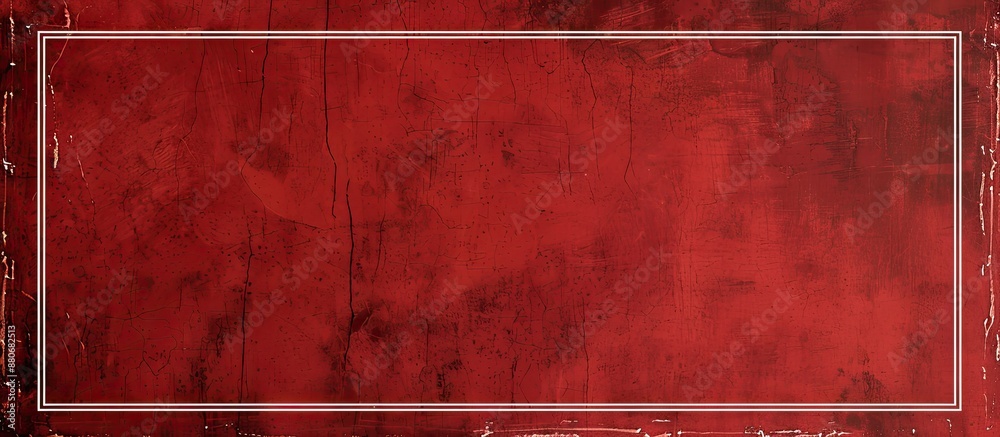 Fototapete A red backdrop on the postcard with a border around the text emphasizing a copy space image