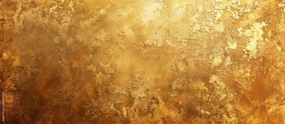 Poster Abstract gold grunge background with a textured golden decorative plaster or concrete appearance suitable for design with copy space image