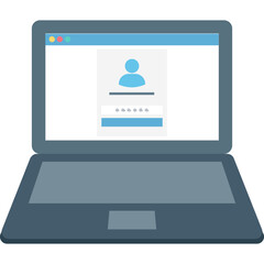 User Account vector icon with isolated background in flat style 