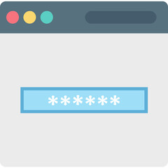 Password vector icon with isolated background in flat style 