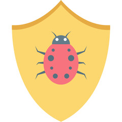 Bug Protection vector icon with isolated background in flat style 