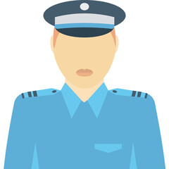 Cop vector icon with isolated background in flat style 
