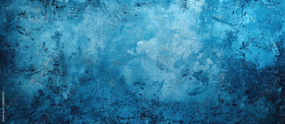 Poster Abstract blue grunge texture background with a frame featuring a faded central area for inserting your copy space image