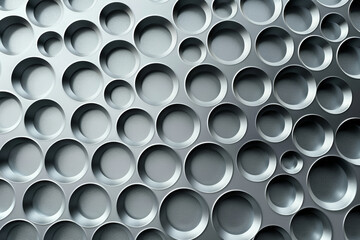Naklejka premium Circle texture pattern background. steel abstract 3D background with round, textured geometric backdrop. Geometric shapes overlap creating harmonious abstract composition.