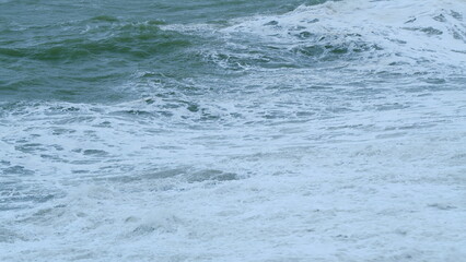 Ocean Waves During A Storm. Bad Weather Cyclone Hurricane Wind. Static.