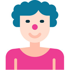 Fototapeta premium Vector Icon Clown, Professions And Jobs, Fairground, Carnival, Costume, Fun