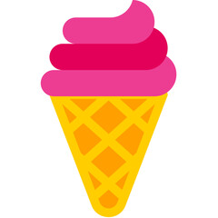 Vector Icon Ice Cream, Dessert, Food And Restaurant, Summertime, Glass, Summer