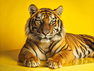 Obraz premium tiger on a white, wild, nature, feline, predator, zoo, stripes, mammal, big, carnivore, head, siberian, bengal, fur, dangerous
