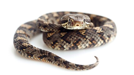 Fototapeta premium Isolated Banded Cat eyed Snake on White Background