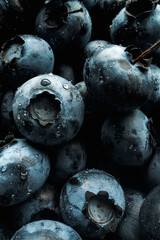 Ripe blueberries, macro photography. Fresh and appetizing berries are ideal for culinary projects, promotional materials and design.