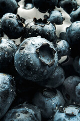 Ripe blueberries, macro photography. Fresh and appetizing berries are ideal for culinary projects,...