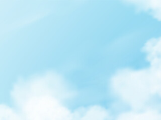 Sky Blue,Cloud Background,Horizon Spring Clear Sky in Morning by the beach,Vector beautiful landscape nature sunrise in Summer,Backdrop panoramic banner white clouds over blue ocean,Sunset landscape