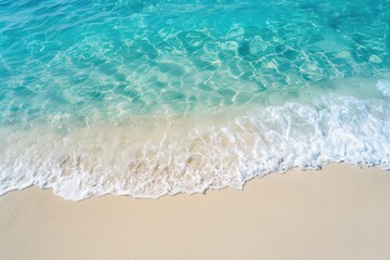 White Beach Sand. Beautiful Turquoise Sea in Exotic Island Landscape