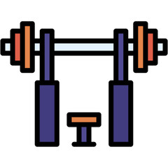 Vector Icon Bench Press, Workout, Fitness, Sports and Competition, Weightlifting, Gymnastic