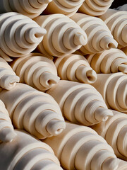 croissants pattern Dough for croissants. Preparation of croissants.