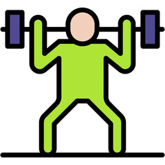 Vector Icon Bodybuilder, Muscular, Bodybuilding, Sports And Competition, Weightlifting, Muscles