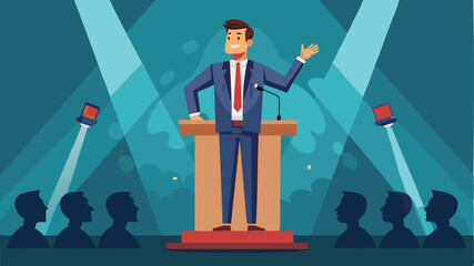 Overcoming Podium Phobia: Nervous Businessman Faces Fear of Public Speaking