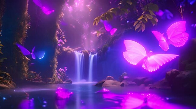 Get lost in a UV-lit jungle paradise with towering bioluminescent trees, glowing flowers, and exotic visuals