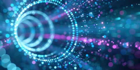 Obraz premium abstract background with colorful glowing spiral vortex of lights and bokeh effect