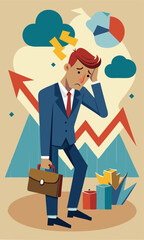 Bracing for Economic Downturn: Thoughtful Businessman Prepares for Potential Financial Crisis