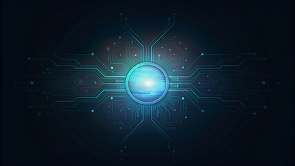Fototapeta premium Futuristic background with glowing circuitry for a tech concept