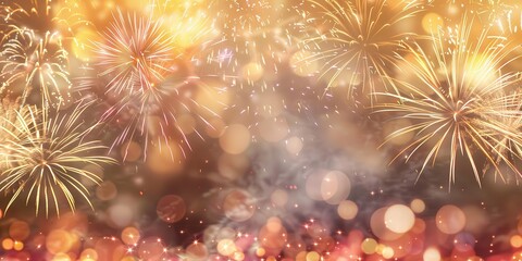 Fototapeta premium Fireworks Display in the Night Sky