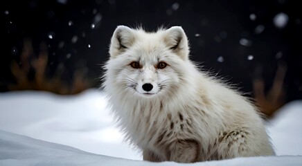 Obraz premium Portrait of a cute arctic fox standing. cool animal