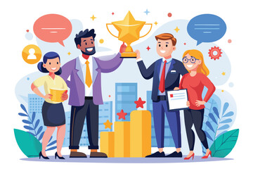 Top Performing Employee Receiving Recognition Award, Celebrating Success and Outstanding Achievements in Sales